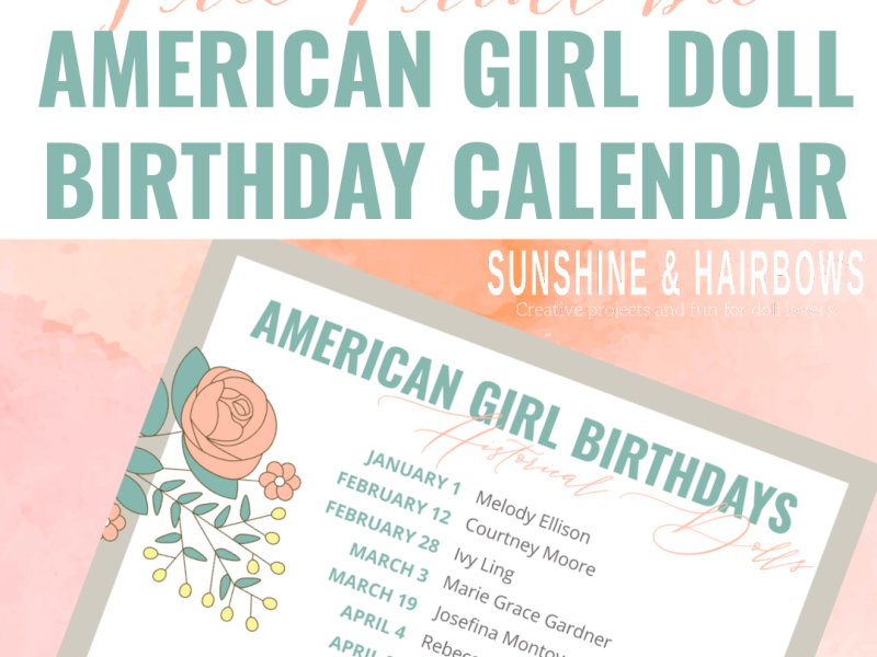 Free Printable American Girl Doll Birthday Calendar